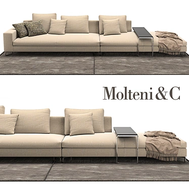 Molteni Large Sofa: Stylish Comfort 3D model image 1 