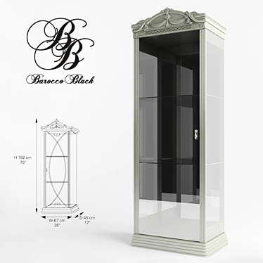 Elegant Ebony China Cabinet 3D model image 1 