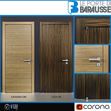 Elegant Barausse Doors 3D model image 1 