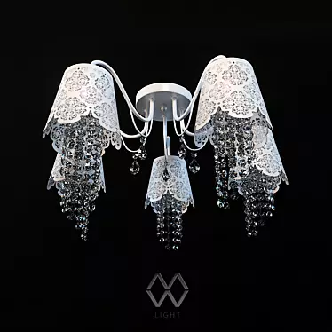 Elegant Pauline Chandelier: Crystal Accents 3D model image 1 