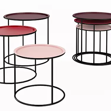 Versatile Triple Coffee Table 3D model image 1 