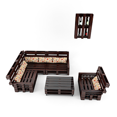 EcoPallet Furniture Set 3D model image 1 