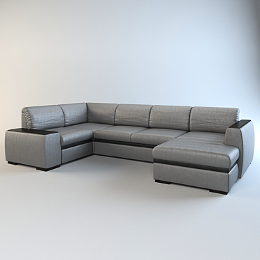 Contemporary L-Shaped Sofa 3D model image 1 