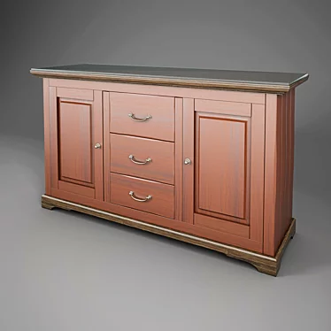 Wooden Chest of Drawers 3D model image 1 