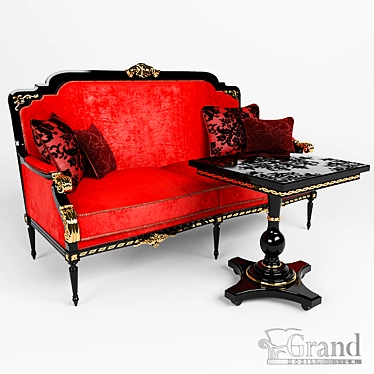 "Grand" "Beatrice" Sofa & Table Set 3D model image 1 