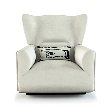 Elegant Armchair: 90x80x100 cm 3D model image 1 