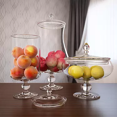 Fruit Medley in Glass Vase 3D model image 1 