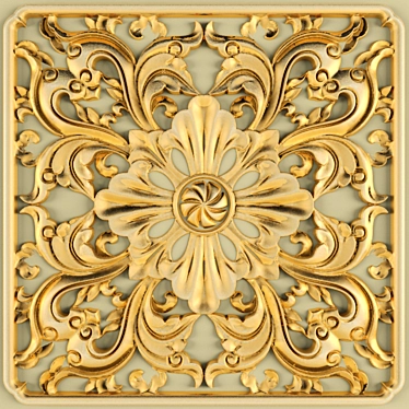 Elegant Carved Molding 3D model image 1 