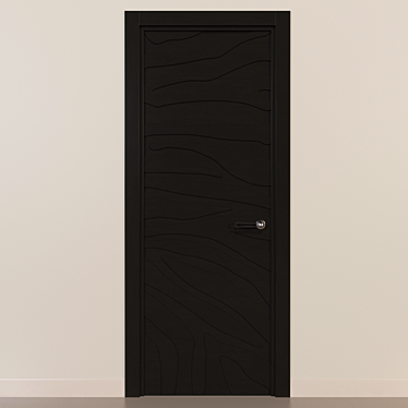 Sleek Noir Satin Kalahari Door 3D model image 1 