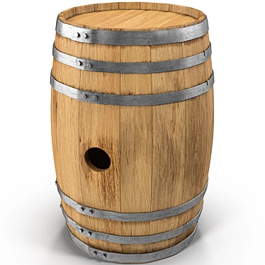 Vintage Wooden Barrel 3D model image 1 