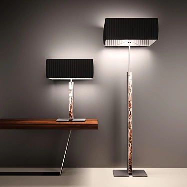 Minimalist Floor Lamp Set by MALERBA 3D model image 1 