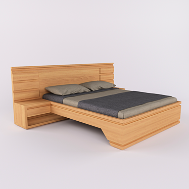 Solid wood bed