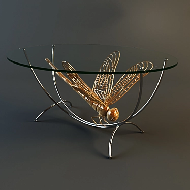 Strekoza Glass Oval Coffee Table 3D model image 1 