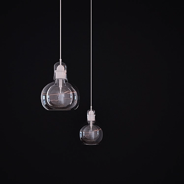 Elegant Glow: Mega Bulb Chandelier 3D model image 1 