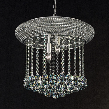 Sparkling Silver Crystal Chandelier 3D model image 1 