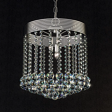 Silver Crystal Chandelier, 5 Lights 3D model image 1 