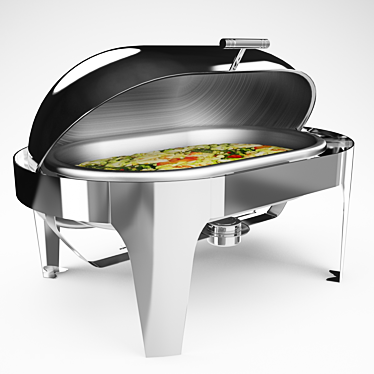 Elegant Oval Chafing Dish Warmer 3D model image 1 