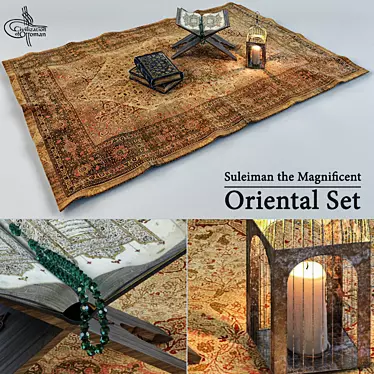 Exquisite Oriental Rug & Decor 3D model image 1 