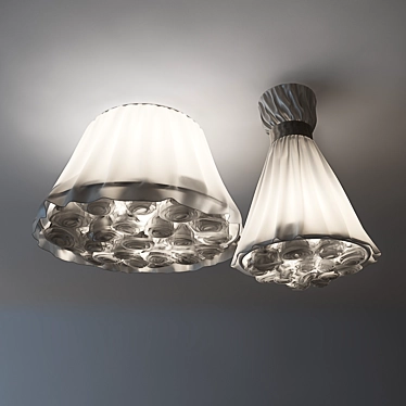 Handmade Fabric Ceiling Lights 3D model image 1 