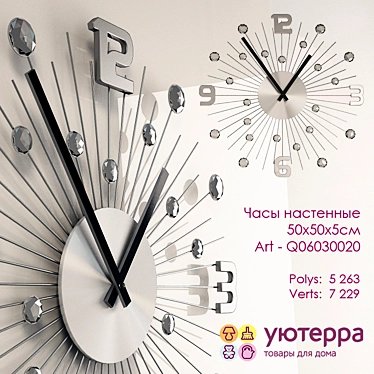 Elegant Crystal Wall Clock 3D model image 1 