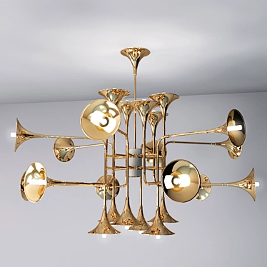 Melodic Brass Pendant Light 3D model image 1 