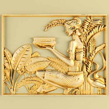 Serene Beauty: Bas-Relief Sculpture 3D model image 1 