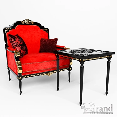 Grand Beatrice Chair & Table 3D model image 1 