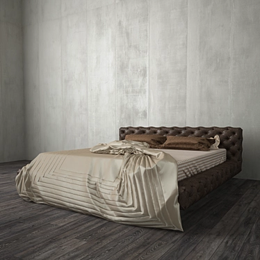 Premium King Size Bed 3D model image 1 