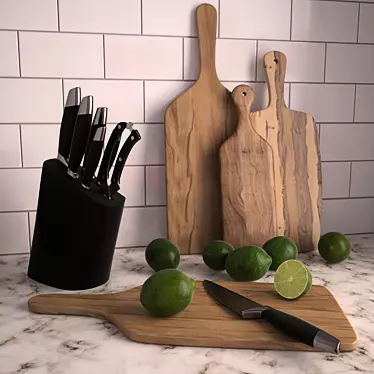 Slice and Dice Knife Set 3D model image 1 