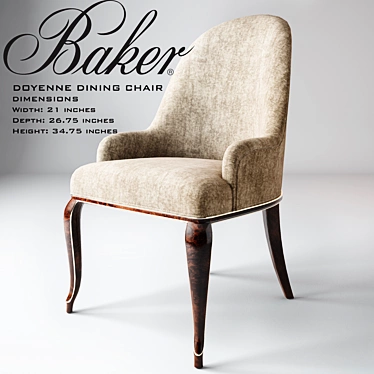 Elegant Baker Dining Chair 3D model image 1 