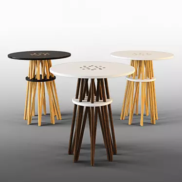 Elegant Wood Dining Table 3D model image 1 