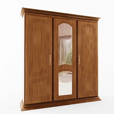 Elegant Art Nouveau Wardrobe 3D model image 1 