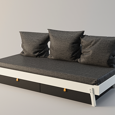 Modern White Sleeper Sofa 3D model image 1 