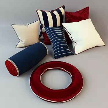 Sea Theme Decorative Cushions 3D model image 1 