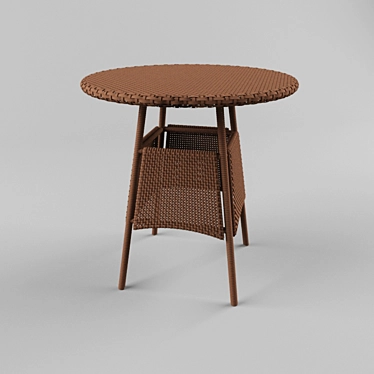 Stylish Woowen Table 3D model image 1 