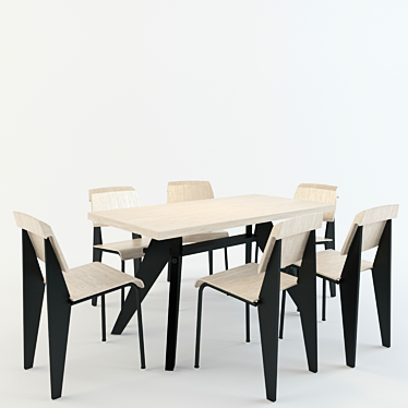 Elegant Table Set 3D model image 1 