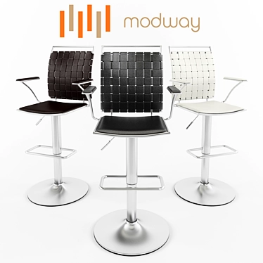 Modern Adjustable Bar Stool by Modway 3D model image 1 