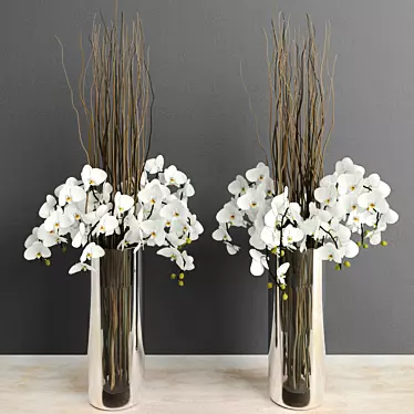 Elegant Orchid Willow Bouquet 3D model image 1 