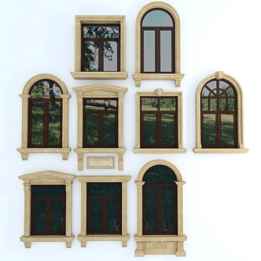 Title: Textured Window Trim, 180-130 Dimensions 3D model image 1 