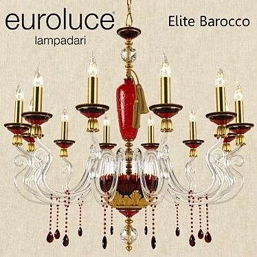 Euroluce Elite Barocco Chandelier 3D model image 1 