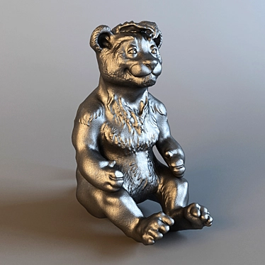 Roaring Pride: Lion Cub Statuette 3D model image 1 