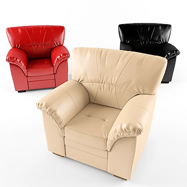 Modern Leather Accent Chair 3D model image 1 