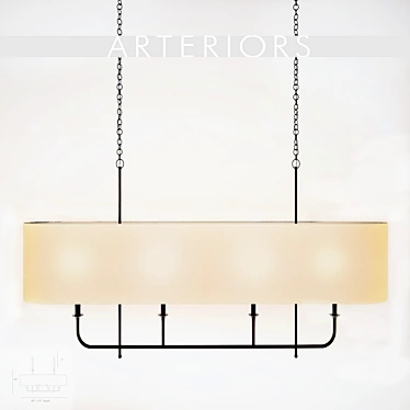 Elegant Beatty Oval Chandelier 3D model image 1 