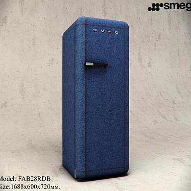 SMEG Denim Retro Fridge 3D model image 1 