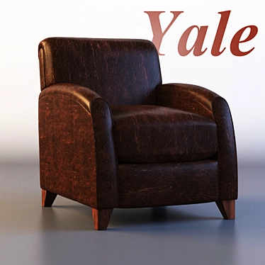 Elegant Leather Accent Chair 3D model image 1 