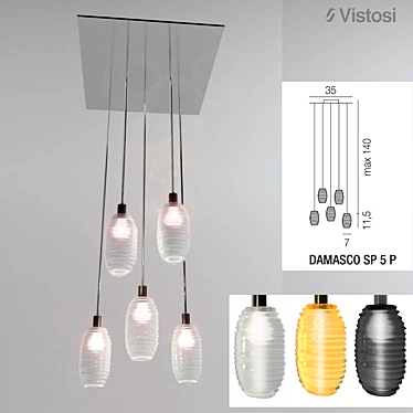 Damasco SP 5 P: Elegant Glass Lighting 3D model image 1 