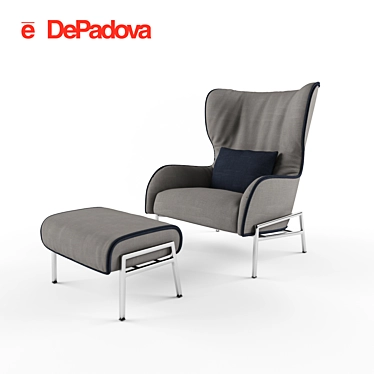 Modern Bicolor Lounge Chair: DePadova Bergere 3D model image 1 