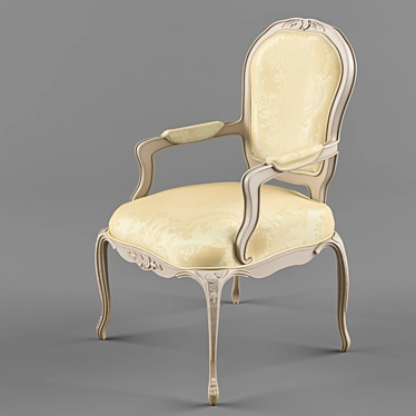 Elegant Louis Style Armchair 3D model image 1 