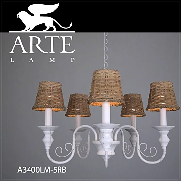 Elegant Art Deco Chandelier 3D model image 1 