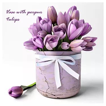 Elegant Purple Tulip Bouquet 3D model image 1 